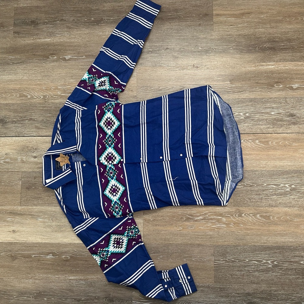 Blue and Purple vintage roper button up Shirt
